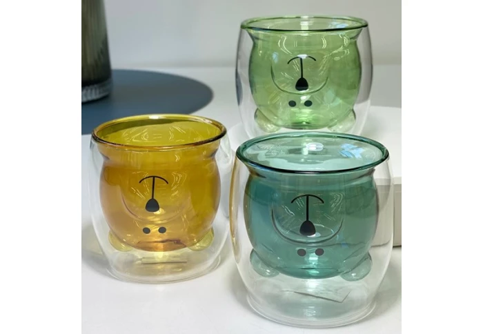 Стакан двойное стекло Зеленый Умка 102-233 (250 мл)