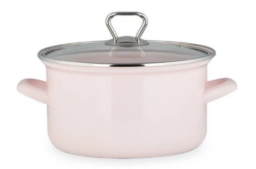 Кастрюля эмалированная со стеклянной крышкой розовая Біол-СЕ20Р (3,1 л) Кастрюля эмалированная со стеклянной крышкой розовая Біол-СЕ20Р (3,1 л)