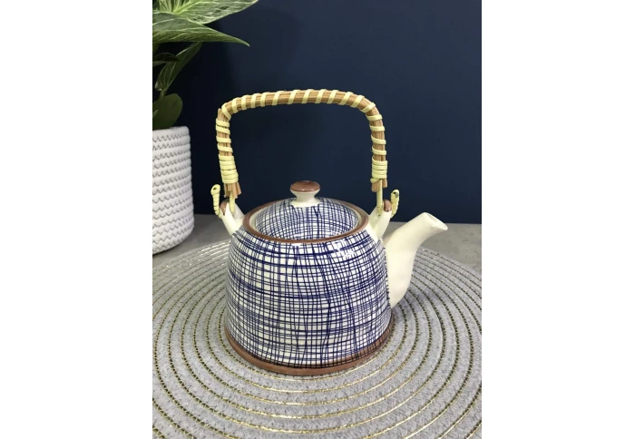 Чайник заварочный керамический Синяя матрица 8044-1 (1000 мл)