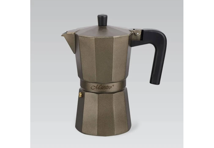 Гейзерная алюминиевая кофеварка на 9 чашек Maestro MR-1666-9-BROWN Гейзерная алюминиевая кофеварка на 9 чашек Maestro MR-1666-9-BROWN
