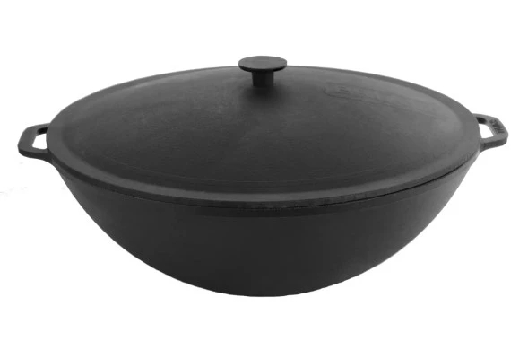Сковорода-вок чугунная с чугунной крышкой Brizoll W36-1 (8 л) Сковорода-вок чугунная с чугунной крышкой Brizoll W36-1 (8 л)