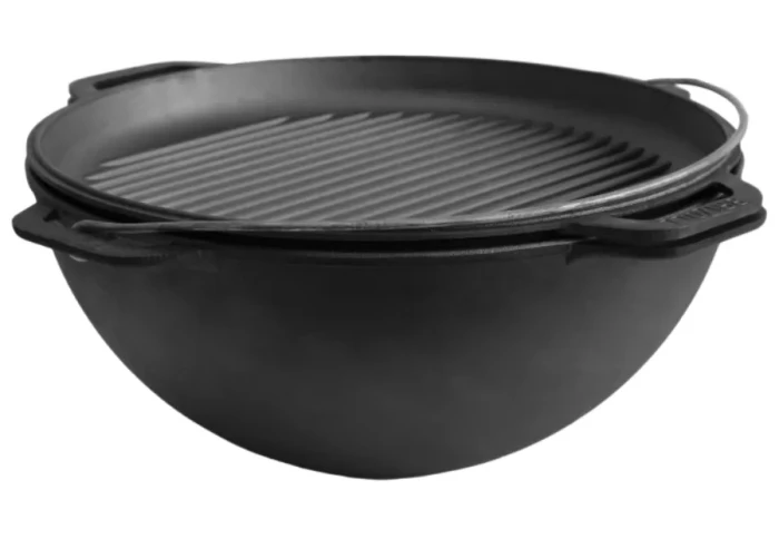 Казан чавунний азіатський з кришкою-сковородою гриль Brizoll KA15-3 (15 л) Казан чавунний азіатський з кришкою-сковородою гриль Brizoll KA15-3 (15 л)