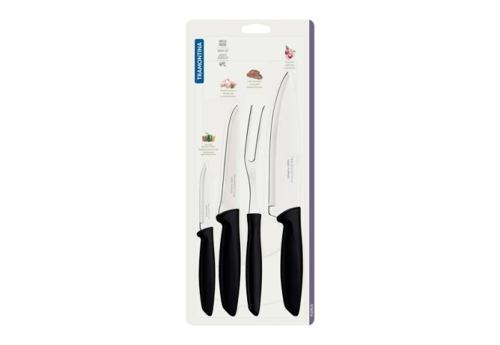 Набор ножей из нержавеющей стали Tramontina Plenus black 23498/031 (4 предмета) Набор ножей из нержавеющей стали Tramontina Plenus black 23498/031 (4 предмета)