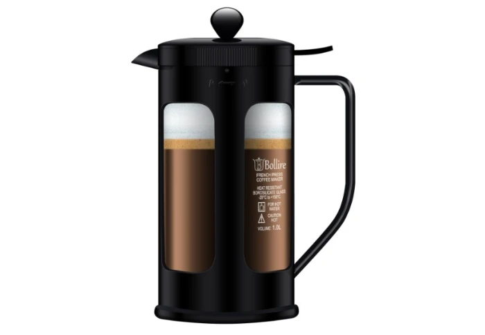 Заварник с прессом черный Bollire BR-3304 (1000 мл)