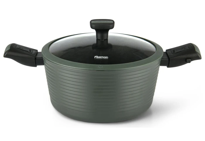 Велика каструля з антипригарним покриттям зі знімними ручками Fissman Brilliant 14383 (7,1 л)