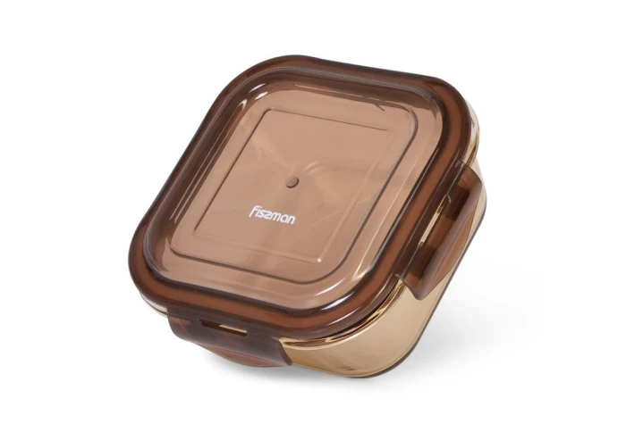 Ланч бокс стеклянный с крышкой квадратный Fissman 6522 (520 мл)
