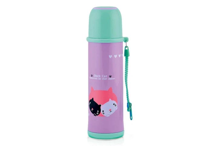 Термос детский Чёрный котёнок Fissman 9694 (480 мл) Термос детский Чёрный котёнок Fissman 9694 (480 мл)