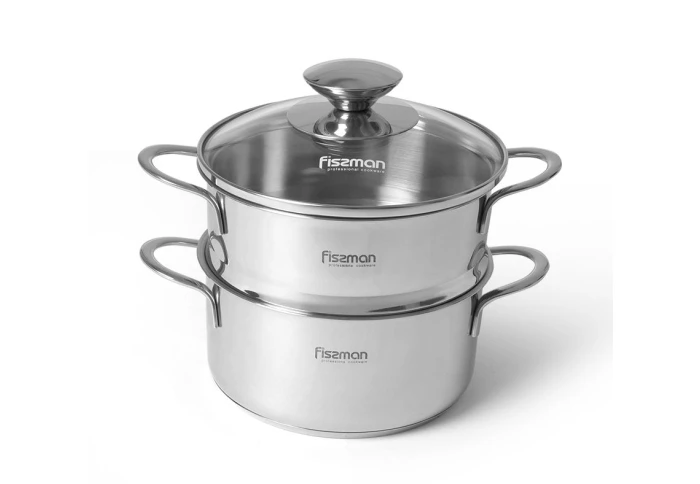 Кастрюля со вставкой-пароваркой из нержавеющей стали Fissman Bambino 5275 (1,1 л) Кастрюля со вставкой-пароваркой из нержавеющей стали Fissman Bambino 5275 (1,1 л)