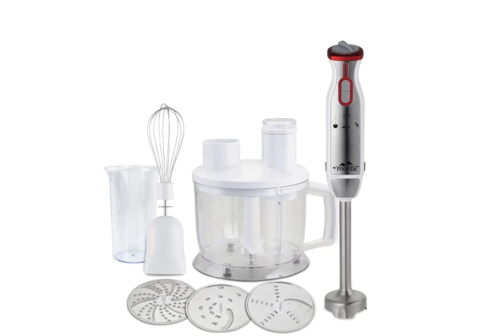 Блендер с чашей-измельчителем, шинковкой и венчиком Monte MT-1910W