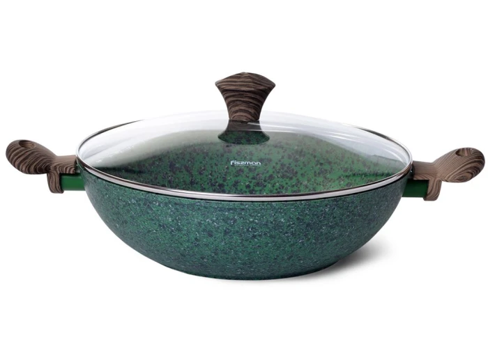 Сковорода-вок с крышкой Fissman Malachite 4309 (30x9 см) Сковорода-вок с крышкой Fissman Malachite 4309 (30x9 см)