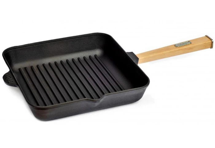 Квадратная сковорода-гриль чугунная Brizoll Optima O262650G-P (26х26х5 см) Квадратная сковорода-гриль чугунная Brizoll Optima O262650G-P (26х26х5 см)