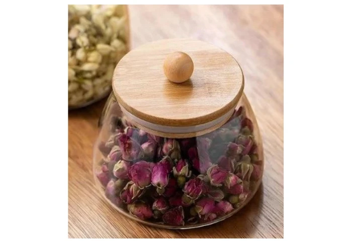 Банка стеклянная с бамбуковой герметичной крышкой TW9319S (450 мл)