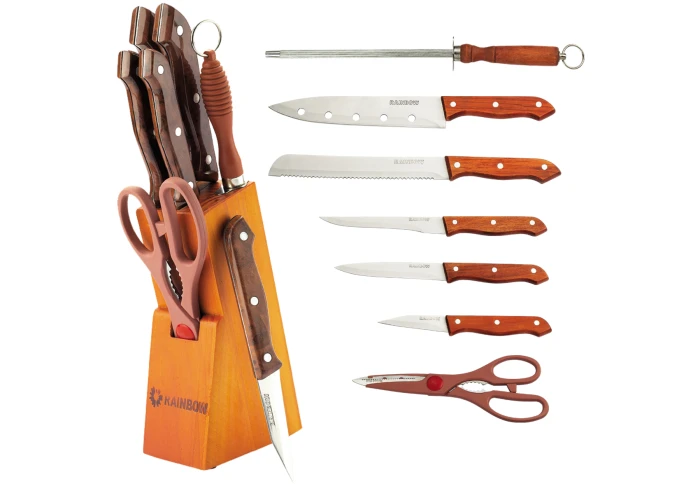 Набор ножей из нержавеющей стали с подставкой Rainbow Maestro MR-1406 (8 предметов) Набор ножей из нержавеющей стали с подставкой Rainbow Maestro MR-1406 (8 предметов)