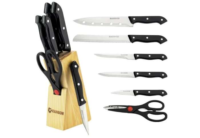 Набор ножей из нержавеющей стали с подставкой Maestro MR-1402 (8 предметов) Набор ножей из нержавеющей стали с подставкой Maestro MR-1402 (8 предметов)