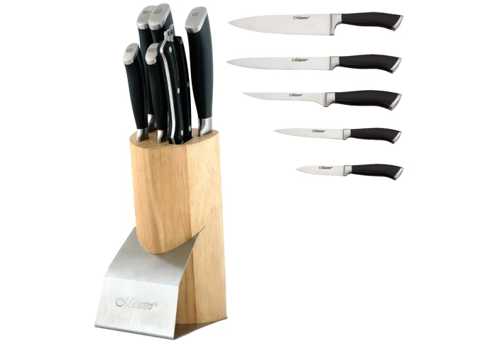 Набор ножей из нержавеющей стали с подставкой Maestro MR-1421 (7 предметов) Набор ножей из нержавеющей стали с подставкой Maestro MR-1421 (7 предметов)