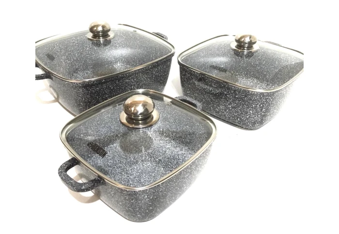 Набор кастрюль с гранитным антипригарным покрытием Benson BN-100331 (6 предметов)