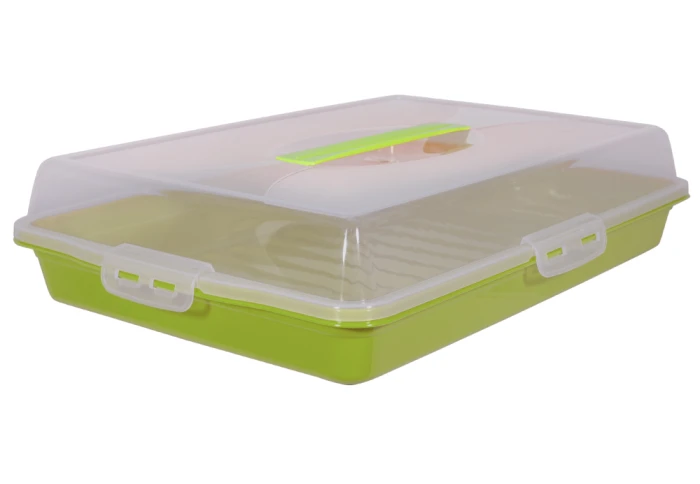 Тортовница с крышкой переносная прямоугольная Алеана 169057 (44х30х9,5 см)