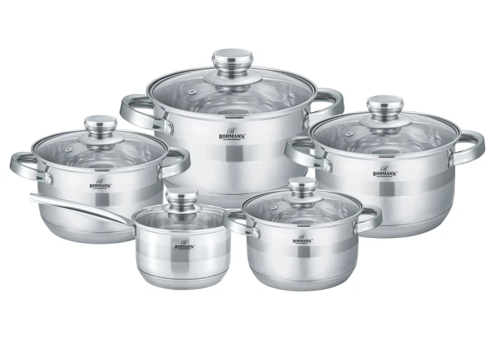 Набор кастрюль из нержавеющей стали Bohmann BH-1275-10 (10 предметов)