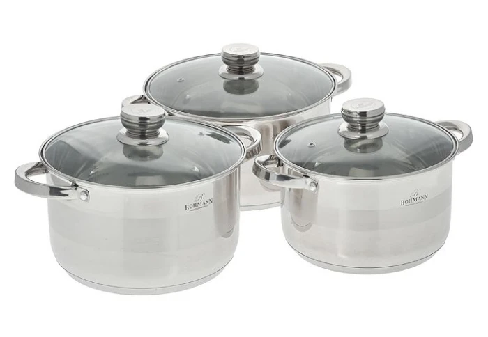 Набор кастрюль из нержавеющей стали Bohmann BH-06-375 (6 предметов)