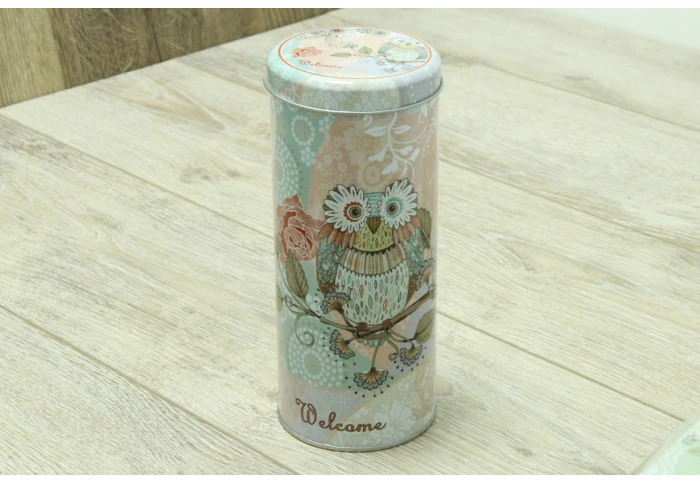 Круглая банка для чая и кофе Совы 35379-1 (450 г)