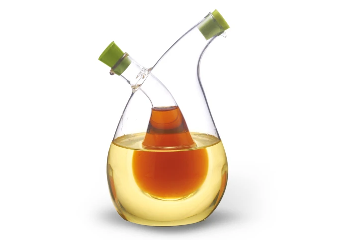 Емкость 2 в 1 для масла (350 мл) и уксуса (75 мл) стеклянная Fissman OV-7522.350