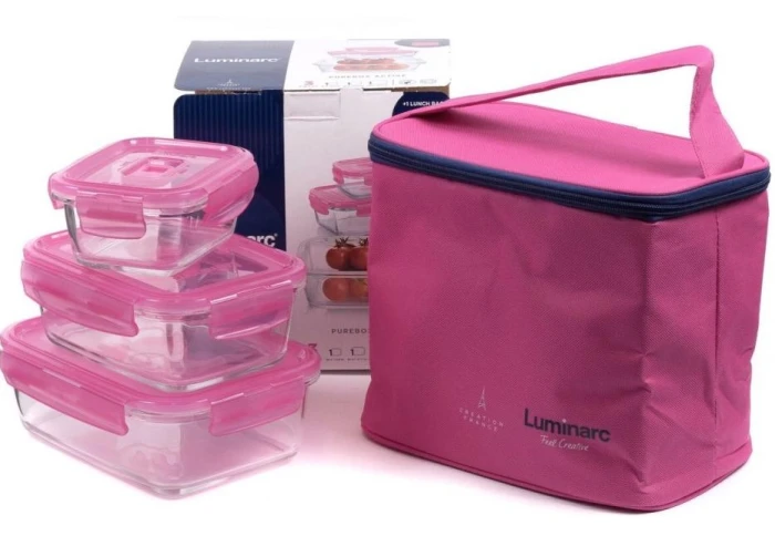 Набір контейнерів зі скла у термосумці Luminarc Pure Box Active 9972P (380 мл, 820мл, 1220 мл)