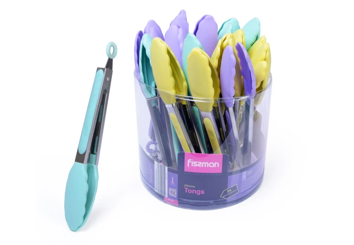 Щипці сервірувальні з силіконовими накінечниками Fissman 8743 (23 см)