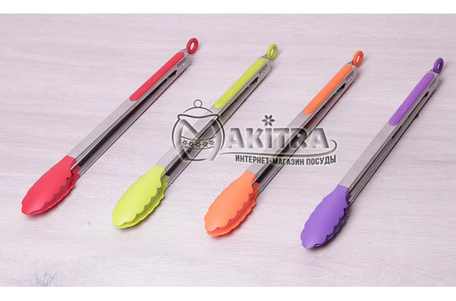 Кухонные щипцы металлические с силиконовыми вставками Frico 072 (33 см)