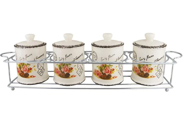 Набор для специй керамический на подставке Maestro MR 20050-04CS Набор для специй керамический на подставке Maestro MR 20050-04CS