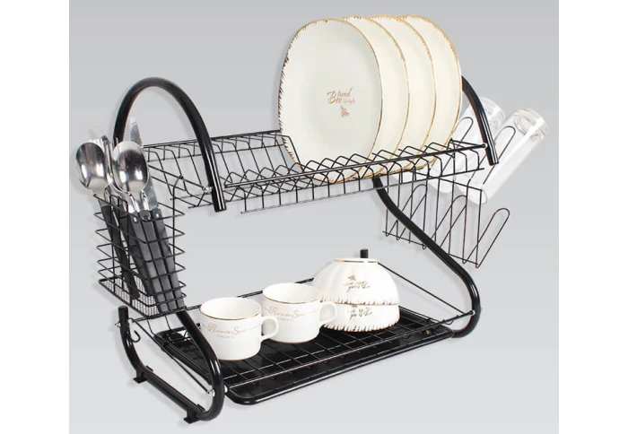 Сушка для посуды 2-х уровневая BLACK Maestro MR-1025-38-Bl