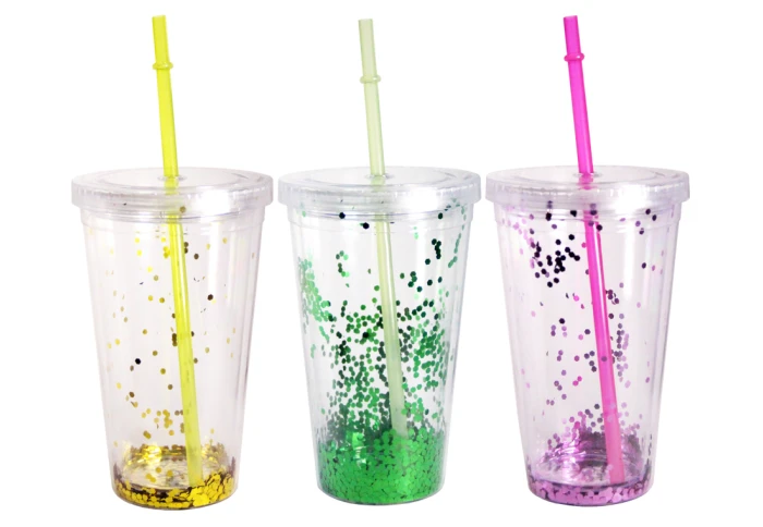 Стакан пластиковый с трубочкой Olens Шипучка 16092-4 (450 мл)