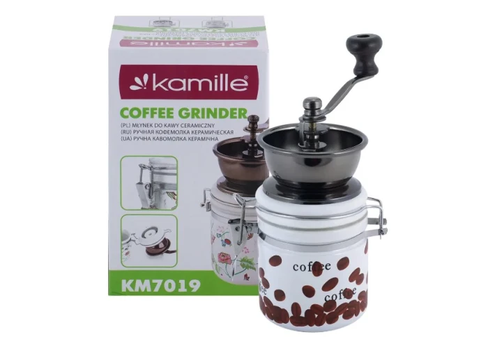 Жерновая ручная кофемолка керамическая с керамическим механизмом Kamille KM-7019 Жерновая ручная кофемолка керамическая с керамическим механизмом Kamille KM-7019