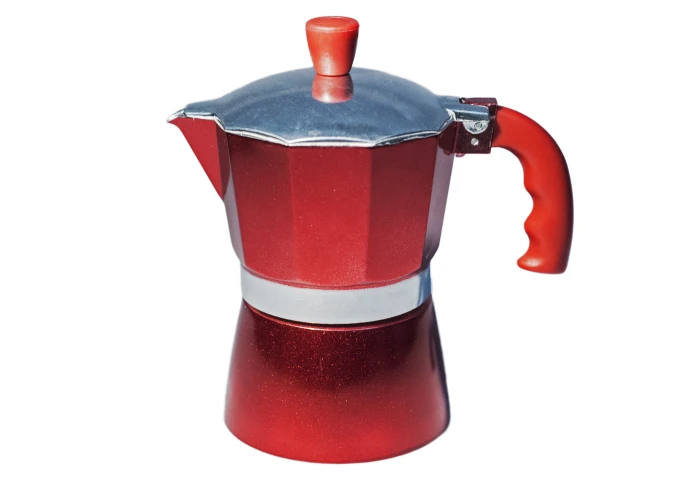 Гейзерная алюминиевая красная кофеварка на 3 чашки Con Brio CB-6203