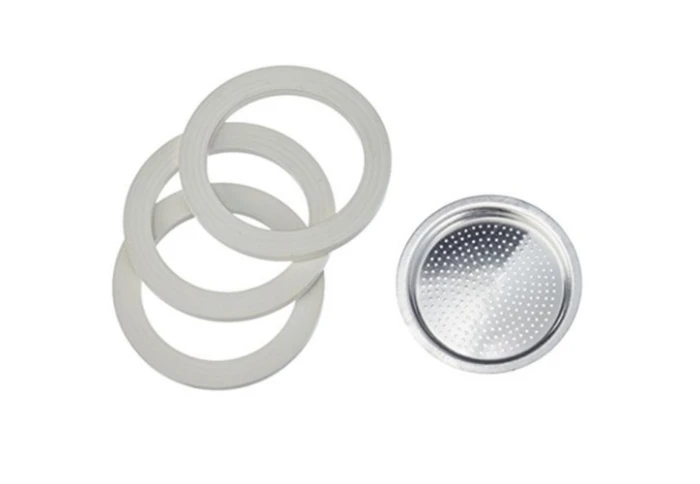 Набор 3 силиконовых прокладки и фильтр для гейзерных кофеварок на 9 порций (450 мл) Frico FRU 441-С