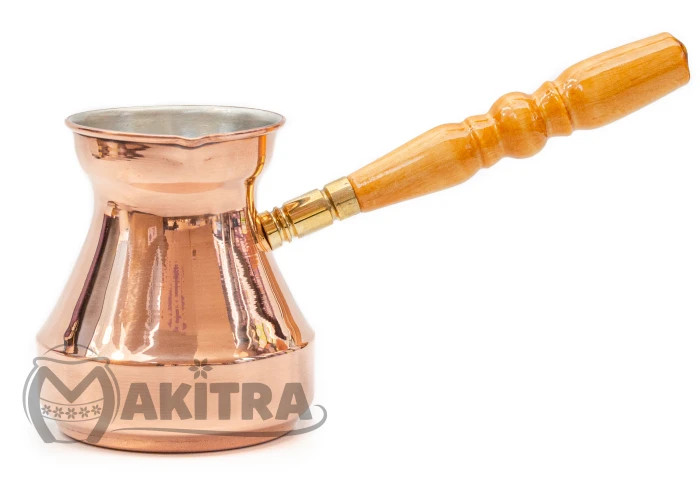 Турка медная цельнокатанная со съемной ручкой светлая 350-све (300 мл)