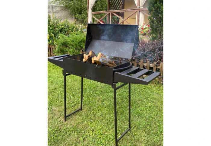 Раскладной мангал-барбекю на 9 шампуров с 2 столиками GunSafe MB9-3N (толщина 3 мм) Раскладной мангал-барбекю на 9 шампуров с 2 столиками GunSafe MB9-3N (толщина 3 мм)