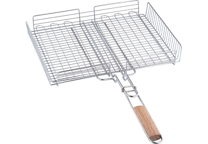 Глибока решітка для гриля з дерев'яною ручкою А-плюс 1837 (24 х 32 х 6 см)