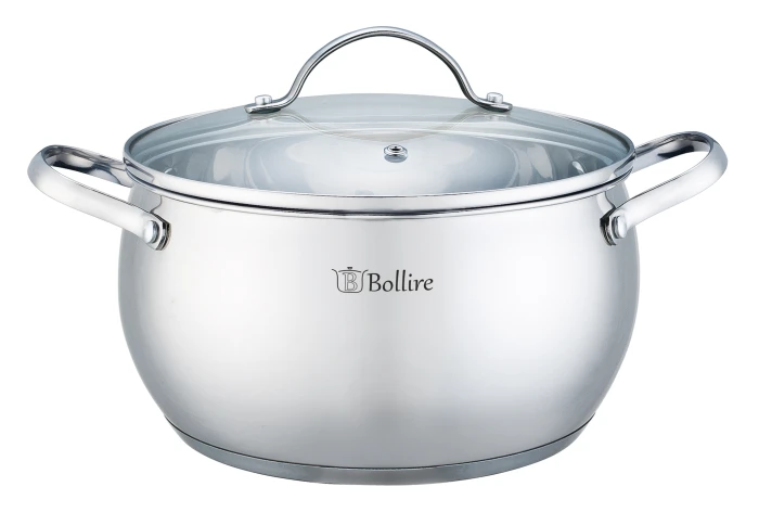 Каструля з нержавіючої сталі з товстим дном Bollire BR-2204 (5,7 л) Каструля з нержавіючої сталі з товстим дном Bollire BR-2204 (5,7 л)