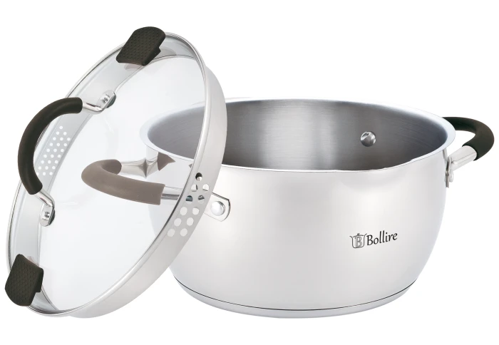 Кастрюля с носиком для слива Bollire BR-2404 (4,7 л)