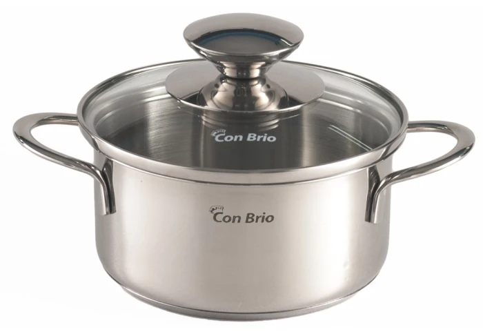 Маленькая кастрюля из нержавеющей стали с крышкой Con Brio CB-1101 (0,8 л)