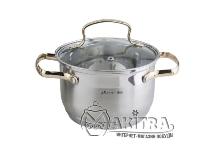 Каструля з нержавіючої сталі Kamille КМ 5520 G (3,5 л)