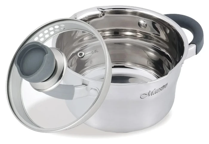 Кастрюля с носиком для слива и крышкой Maestro MR-3507-16 (1,7 л) Кастрюля с носиком для слива и крышкой Maestro MR-3507-16 (1,7 л)