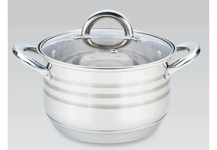 Кастрюля из нержавеющей стали с крышкой Maestro Basic MR-3513-22 (5,1 л)