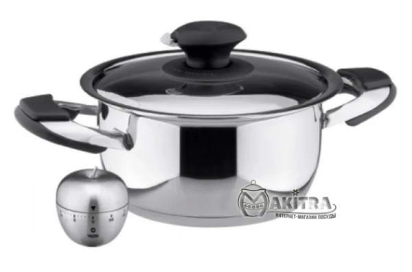 Каструля з нержавіючої сталі з кришкою та таймером Vinzer 89057 (3 л) Каструля з нержавіючої сталі з кришкою та таймером Vinzer 89057 (3 л)