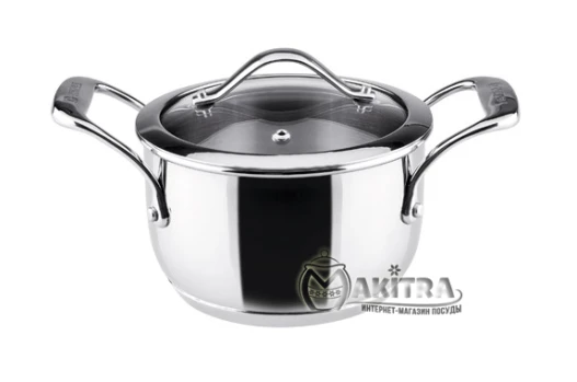 Каструля з нержавіючої сталі з кришкою Vinzer Chef series 89072 (2,4 л)
