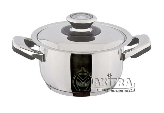 Каструля з нержавіючої сталі з кришкою Vinzer Grand series 89081 (2,5 л) Каструля з нержавіючої сталі з кришкою Vinzer Grand series 89081 (2,5 л)