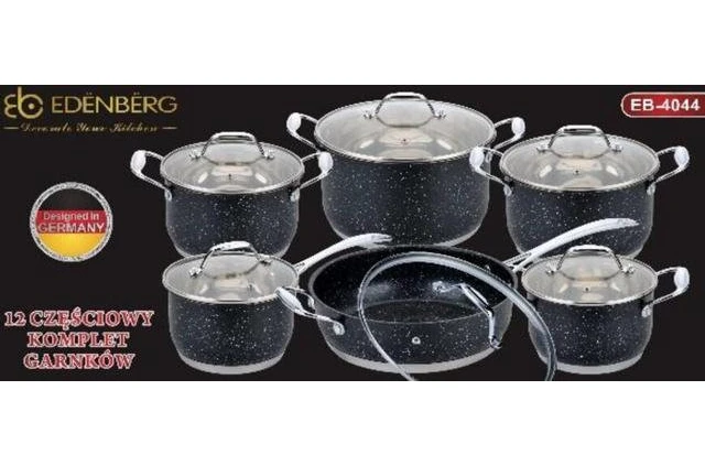 Набор посуды Edenberg из нержавеющей стали с мраморным покрытием EB-4044 (12 предметов)
