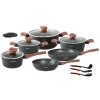 Набор посуды из литого алюминия с мраморным покрытием Edenberg EB-5616 (15 предметов)