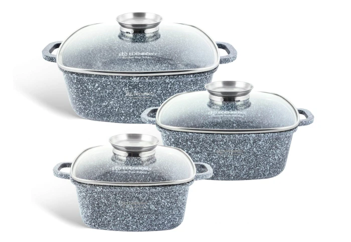 Набор кастрюль с гранитным антипригарным покрытием Edenberg EB-8030 (6 предметов) Набор кастрюль с гранитным антипригарным покрытием Edenberg EB-8030 (6 предметов)