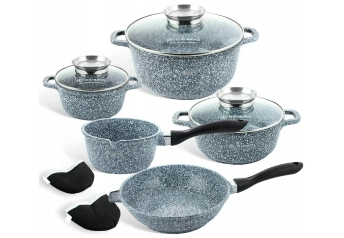 Набор посуды из литого алюминия с мраморным покрытием Edenberg EB-8110 (10 предметов) Набор посуды из литого алюминия с мраморным покрытием Edenberg EB-8110 (10 предметов)